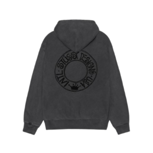 BUANA ZIP HOODIE PIGMENT DYED BLACK