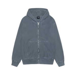 BUANA ZIP HOODIE PIGMENT DYED BLUE